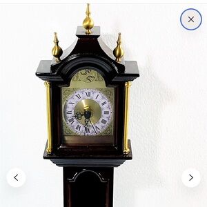Bombay Dark Wood and Gold Mantel Wall Clock
